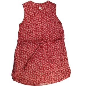 Gap Red Floral Dress Pockets Women L‎ EUC Cottagecore Farm Praire Hippy Cabin